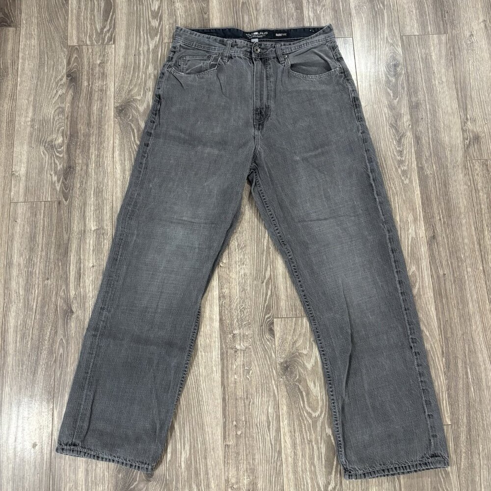 Ecko Unltd Jeans‎ Mens 32 Black Faded Denim Straight Loose Baggy Hip Hop Y2K 90s